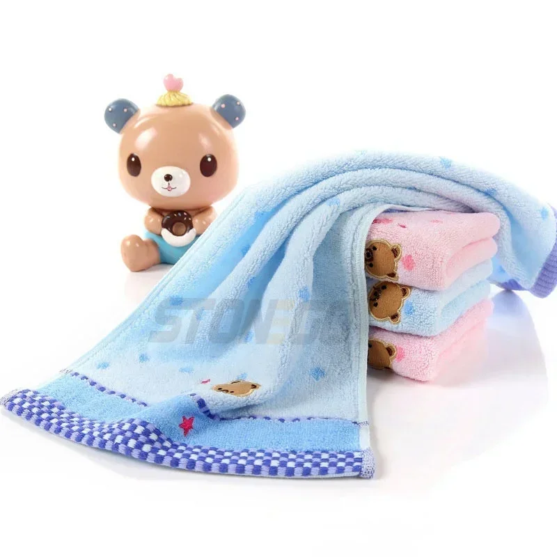 25*50cm Cute Cartoon Microfiber Absorbent Drying Bath Towel Bear Grain Cotton Baby Towel