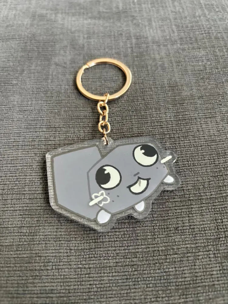 Llavero de acrílico Pebble con colgante de personaje de videojuego de dibujos animados Kawaii