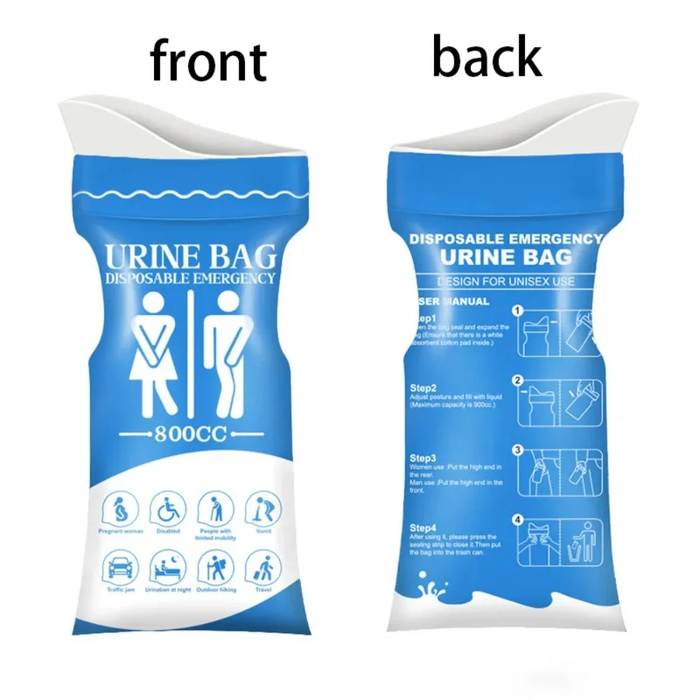 10Pcs 800CC Disposable Urine Bags, Unisex Portable Emergency Travel Pee & Vomit Bags for Outdoor Use - view 5