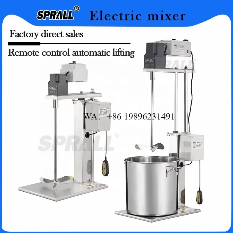 Wmwmnu for SPRALL Liquid Mixer Automatic Lift Agitator for Chemical Milk Tea Food Industry Paint Shampoo Mixing