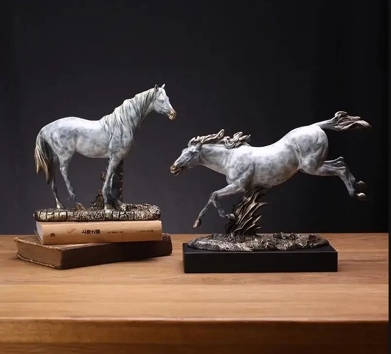 

Resin Horse Ornaments Sculpture Model Statue Figurines Decoration Crafts Statuette Home Decoration Accessories Furnishings Gift