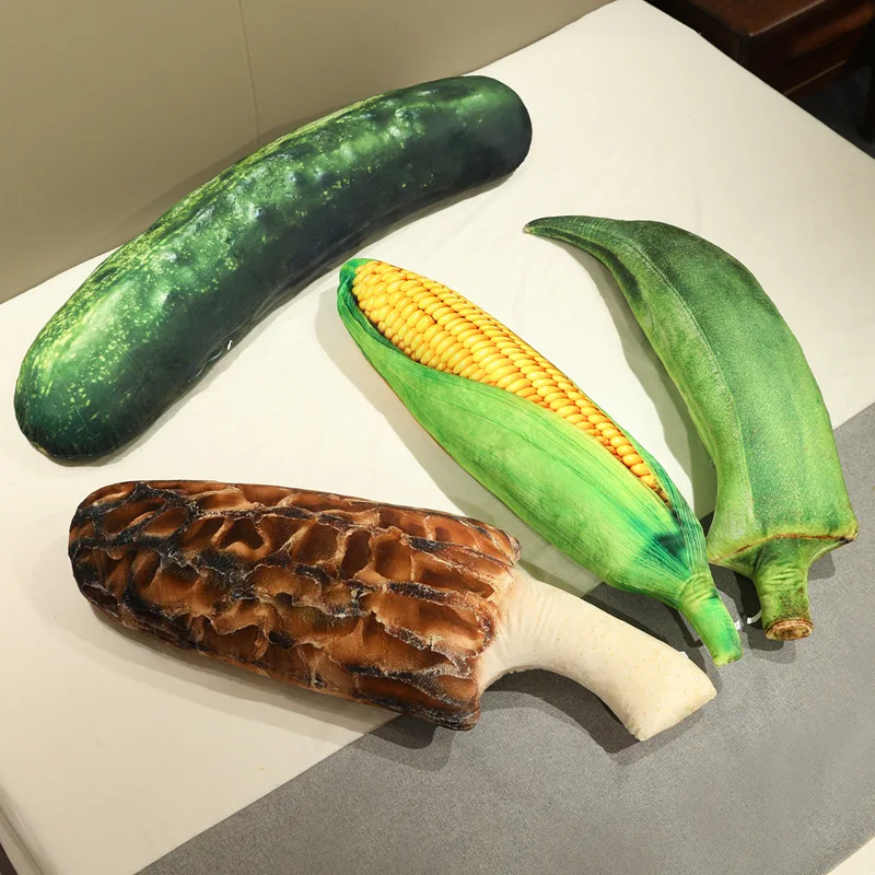 Simulation Funny Vegetables Plush Stuffed Toys Cartoon Cute Corn Okra Plush Toys For Children Sleep Pillow Birthday Gifts