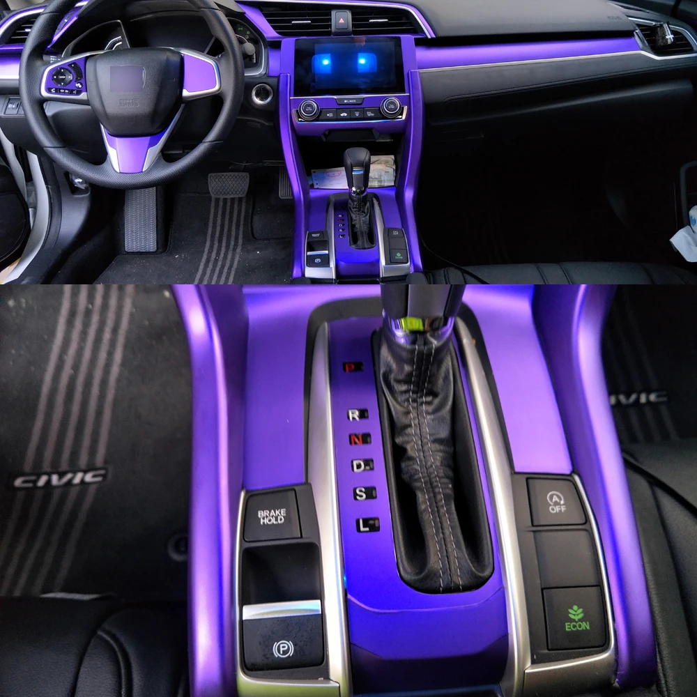 

Для Honda Civic 10-го поколения 2016-2019, автомобильный Стайлинг, 3D/5D, углеродное волокно, салон автомобиля, центральная консоль, цветная литая наклейка, наклейки, детали