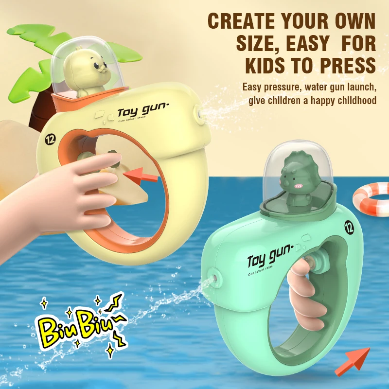 Mini Cartoon Press Water Gun Sprinkler Spray Toy Guns Animal Duck Dinosaur Outdoor Swimming Water Battle Gun Zabawka do kąpieli dla dzieci