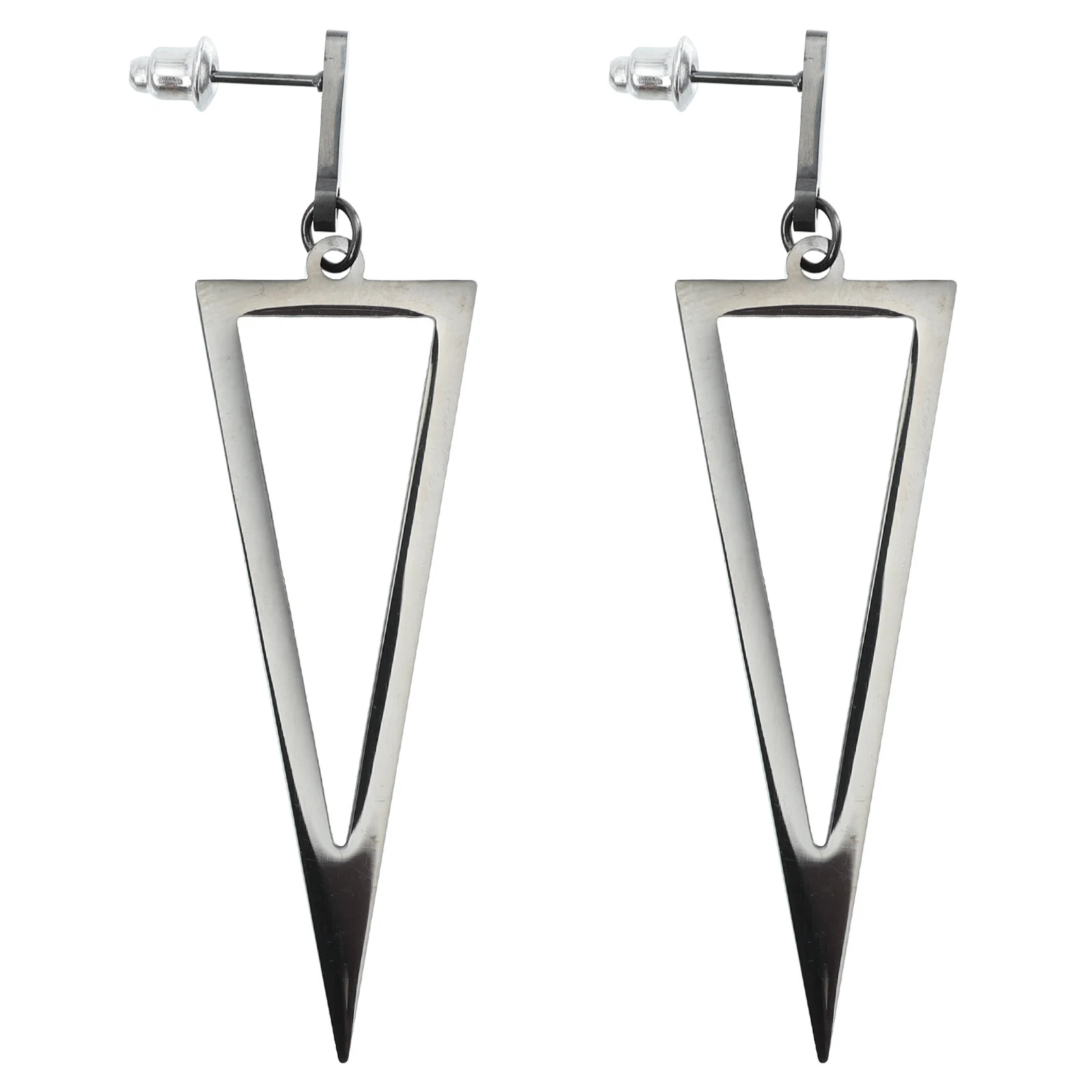 

1Pair Metal Triangle Dangle Earrings Long Drop Earrings for Cosplay and Special Occasions Punk Drop Dangle Ear Pendant