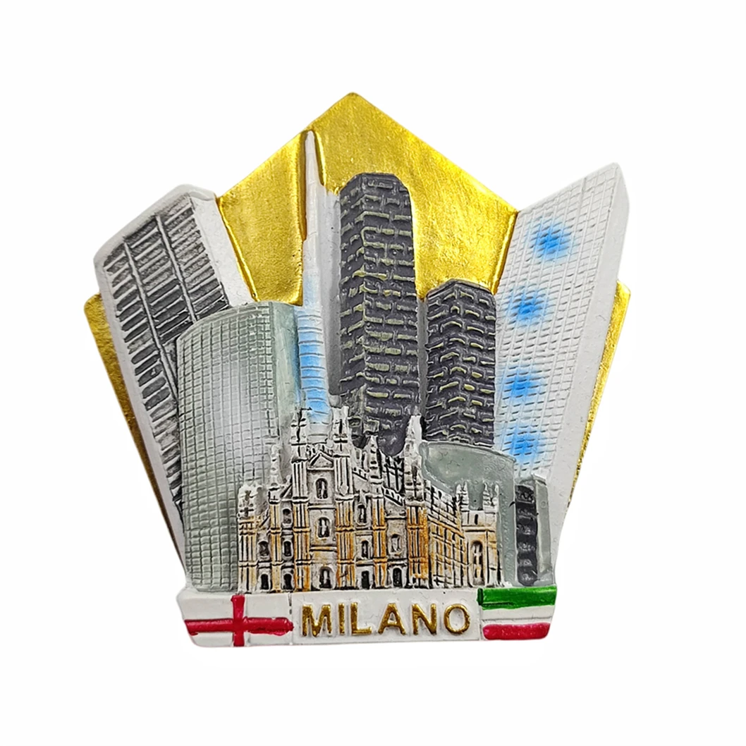 Milan Italy 3D Fridge Magnet Souvenir Gift,Resin Handmade Milano Refrigerator Magnet Home & Kitchen Decoration Collection