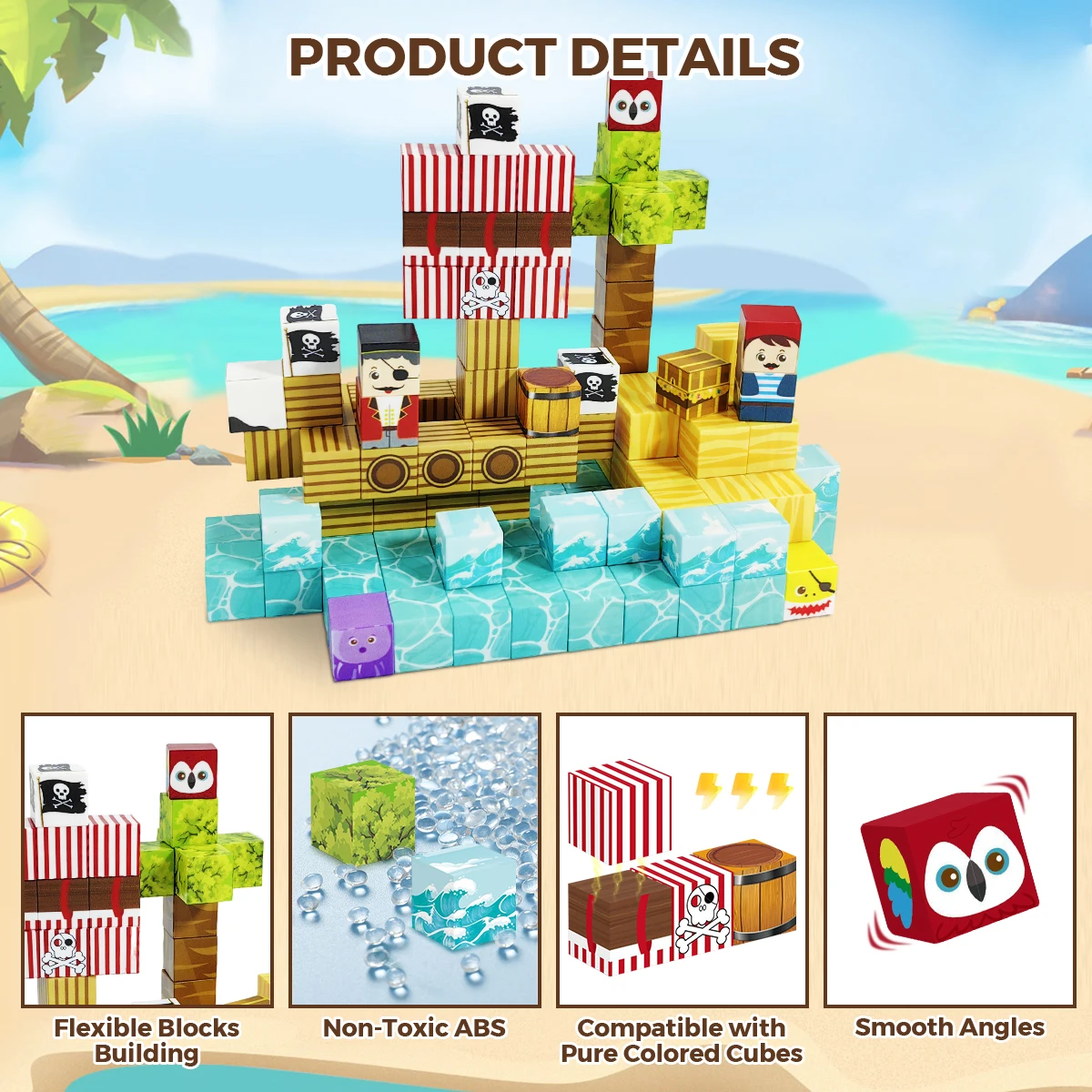 100PCS Blocos de construção magnéticos para crianças de 3 anos ou mais - Brinquedo sensorial de construção STEM |   Brinquedos infantis para aprendizagem pré-escolar com bolsa de armazenamento