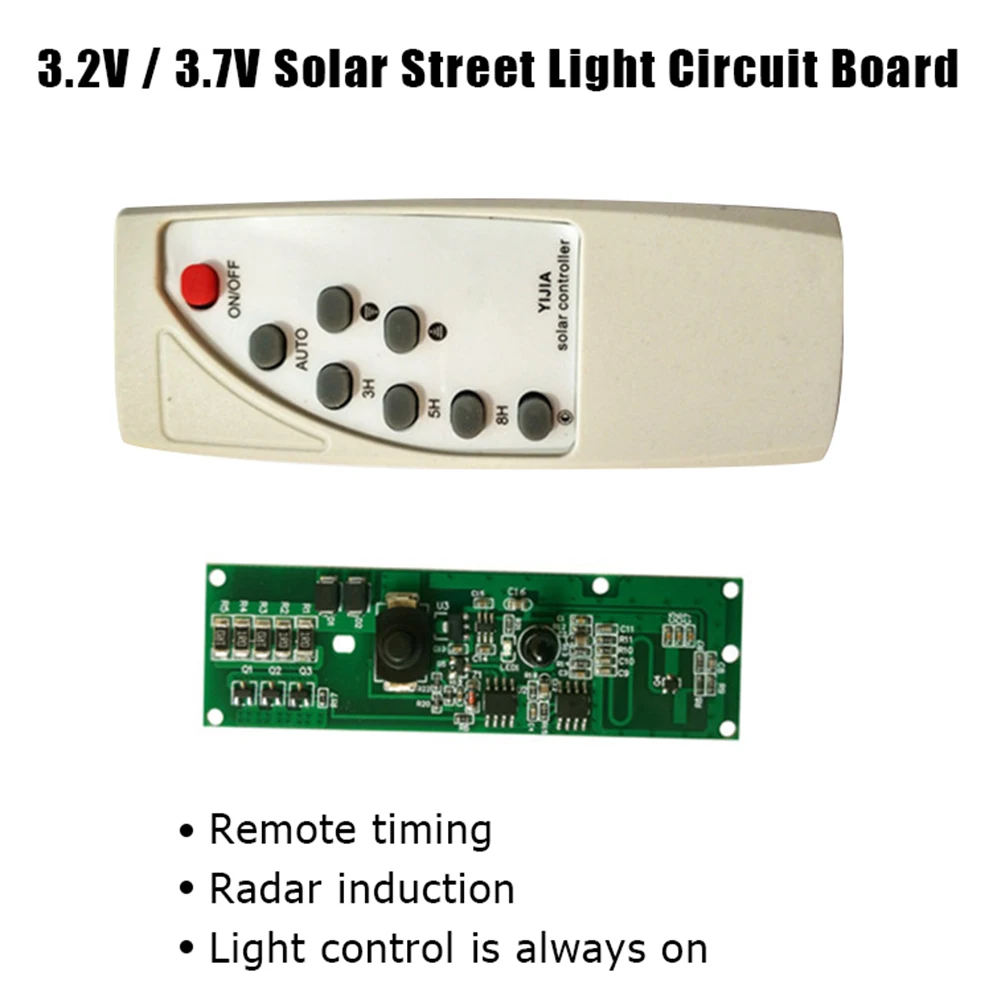 3.2V 3.7V Microwave Radar Body Induction Solar Wall Light Switch Circuit Board Remote Control Solar LED Driver Controller Board