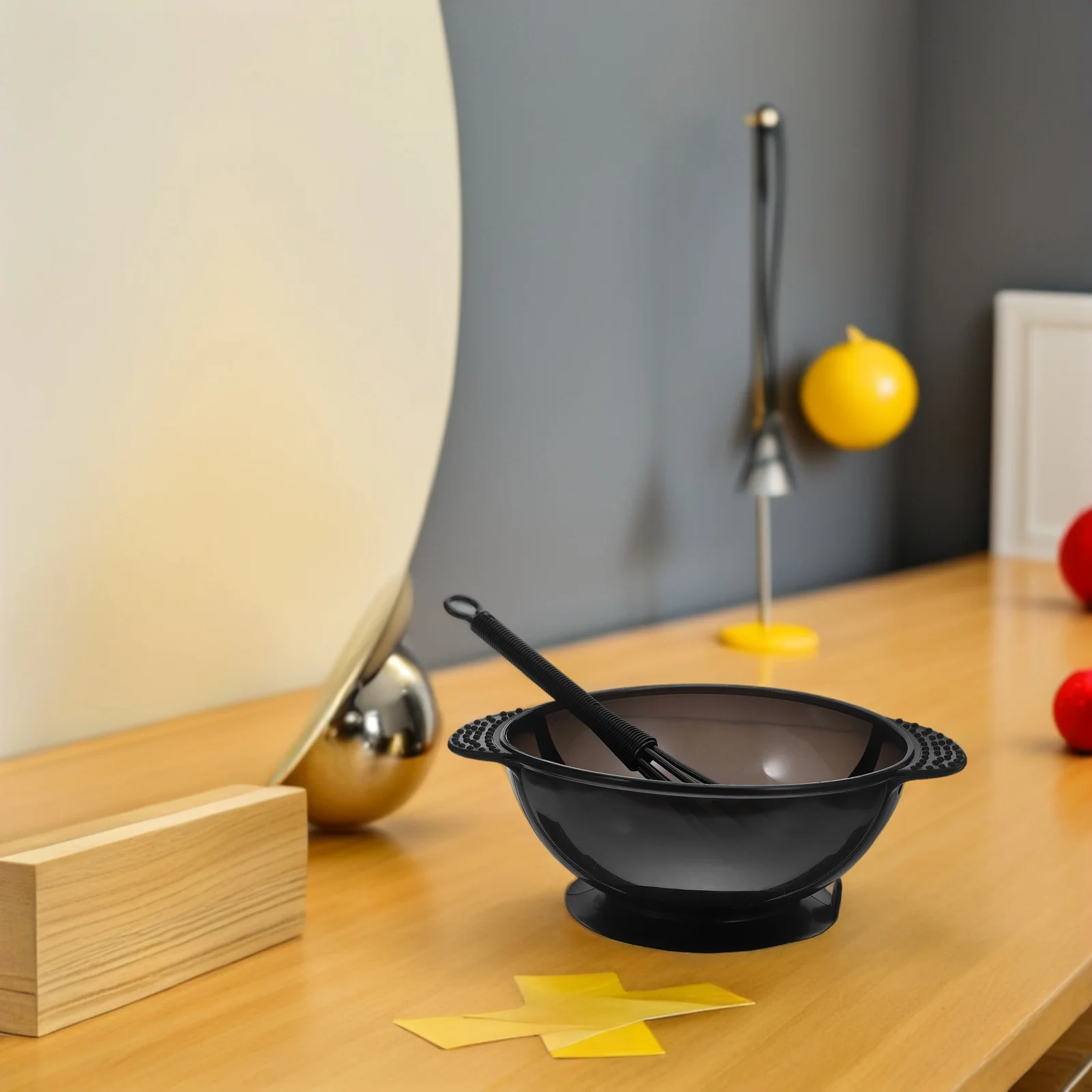 

2 set Agitator Dyeing Bowl Agitator Set Black Suction Cup Stable Salon Professional Color Mixing Stirrer Tool Kit