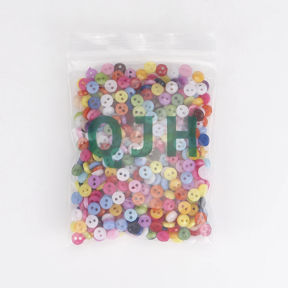 600 Two-Holes 6mm Tiny Round Buttons, in 15 Colors, Micro Mini Buttons, Perfect for Doll Clothes, Baby Buttons, Smart Buttons