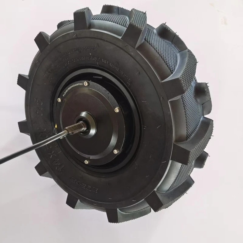 High Torque Reduction Motor with Chevron Tire, DIY Parts Suitable for 14 Inch Geared Brushless Hub Motor