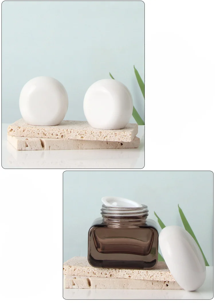 Nieuwe 30/50g Bruine Cosmetische Container Hervulbare Fles Glazen Pot Glazen Doseerfles Geperst Doseren