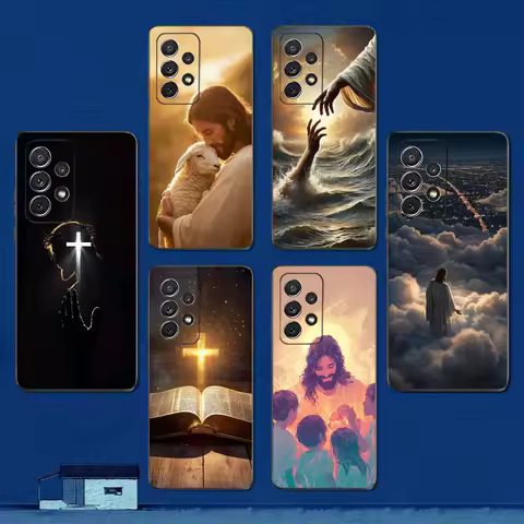 Belief Art Jesus Savior Phone Case For Samsung S22,S21,S20,S10,S9,S25,S24,S23,Ultra,FE,Plus,Lite,Soft Silicone Black Cover