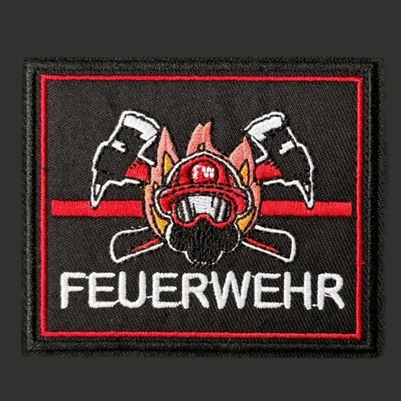 Parche táctico bomberos bordado velcro gancho y bucle para mochila - imagen 3