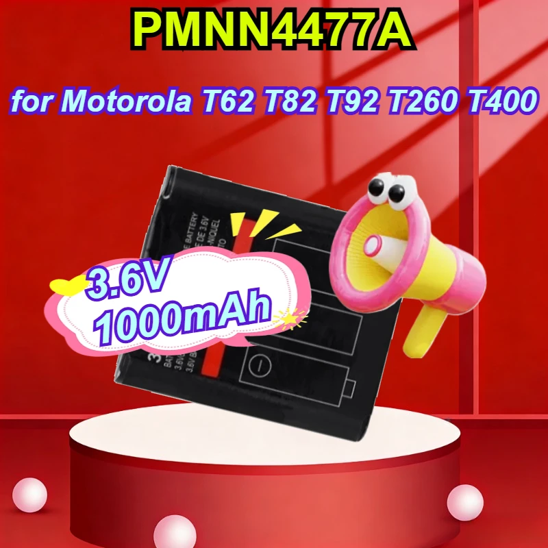 

PMNN4477A 3.6V 1000mAh Replacement Battery for Motorola T62 T82 T92 T260 T400 Two-Way Radio Walkie-Talkie