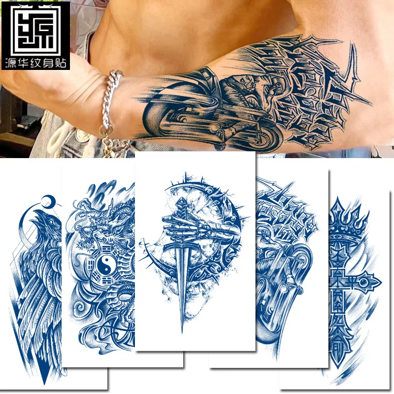 Juice Net Red Tattoo Sticker Lasts 7-15 Days Herbal Plant Semi Permanent Temporary Tattoos Sticker Size:180 * 110mm