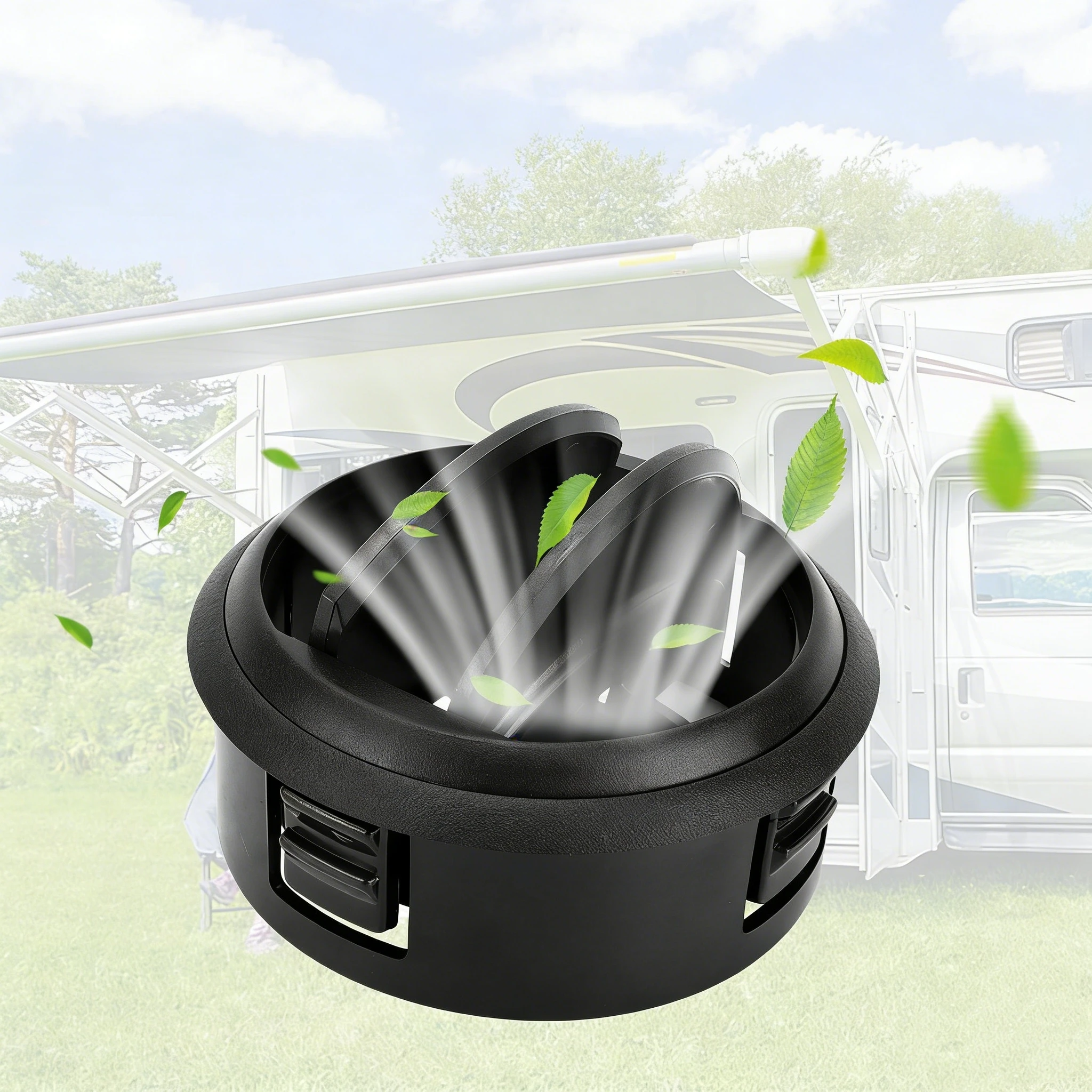 

Universal Round Swivel AC Air Vent Black Adjustable Ventilation Grill For Motorhome Caravan Marine Boat