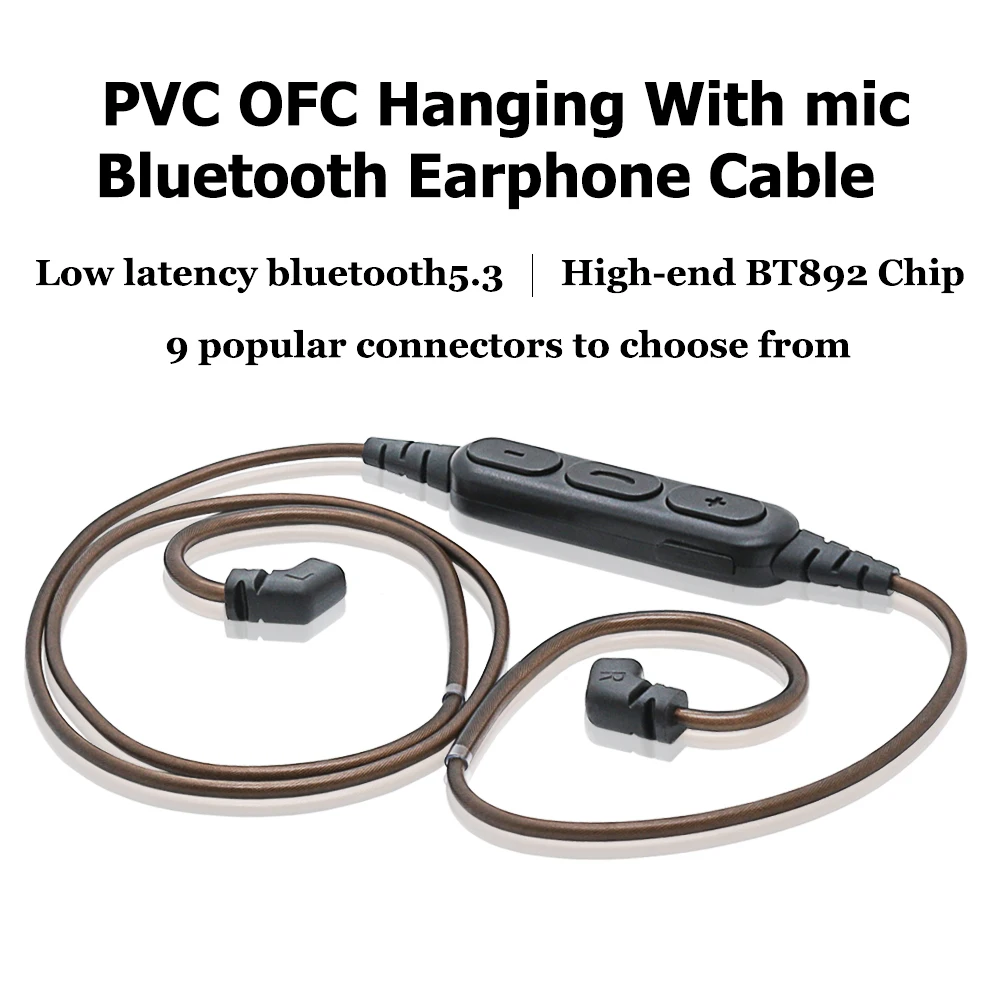 BT892 Chip Low latency Bluetooth 5.3 Wireless Multiple Interfaces Adapter Cable With Microphone And Controller BT Earphone Cable
