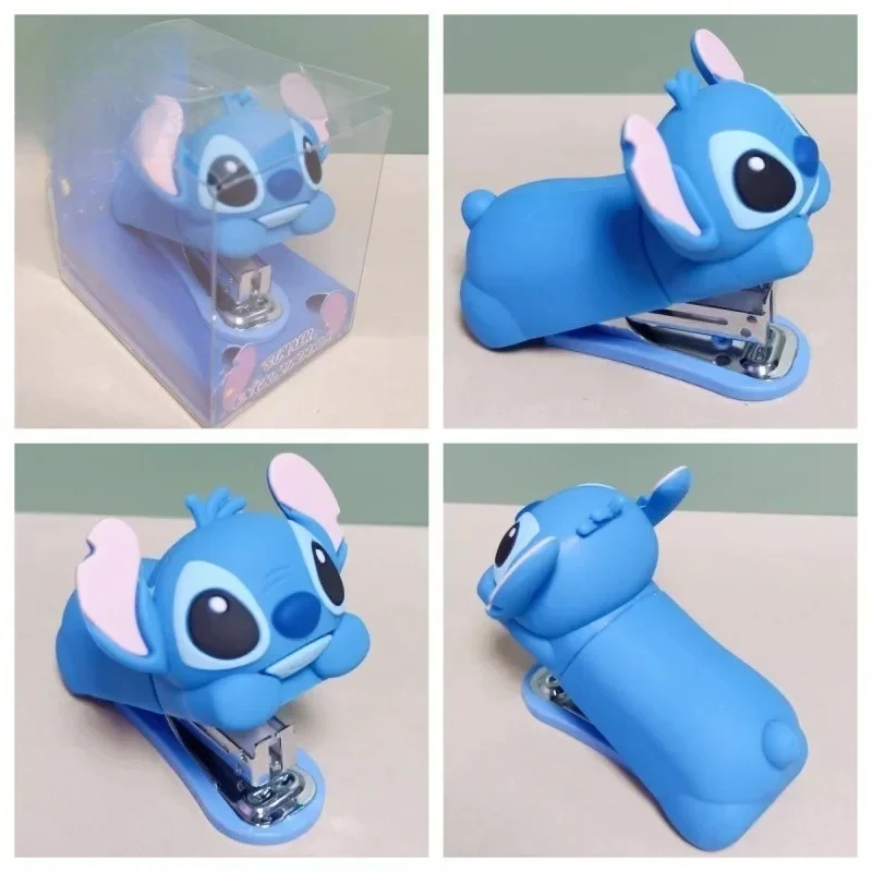 

New Mini Stapler School Supplies Disney Stitch Cartoon Anime Figures Doll Desktop Children Cute Kawaii Campus Student Study Gift