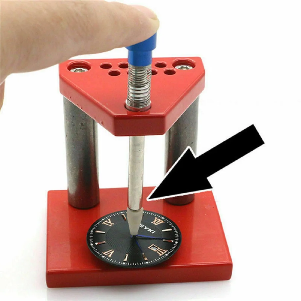For Watchmaker Watch Manual Needle Extractor Watch Hand Needle Remover Presser Fitting Tool with 6 Plastic Dies Watch Tool