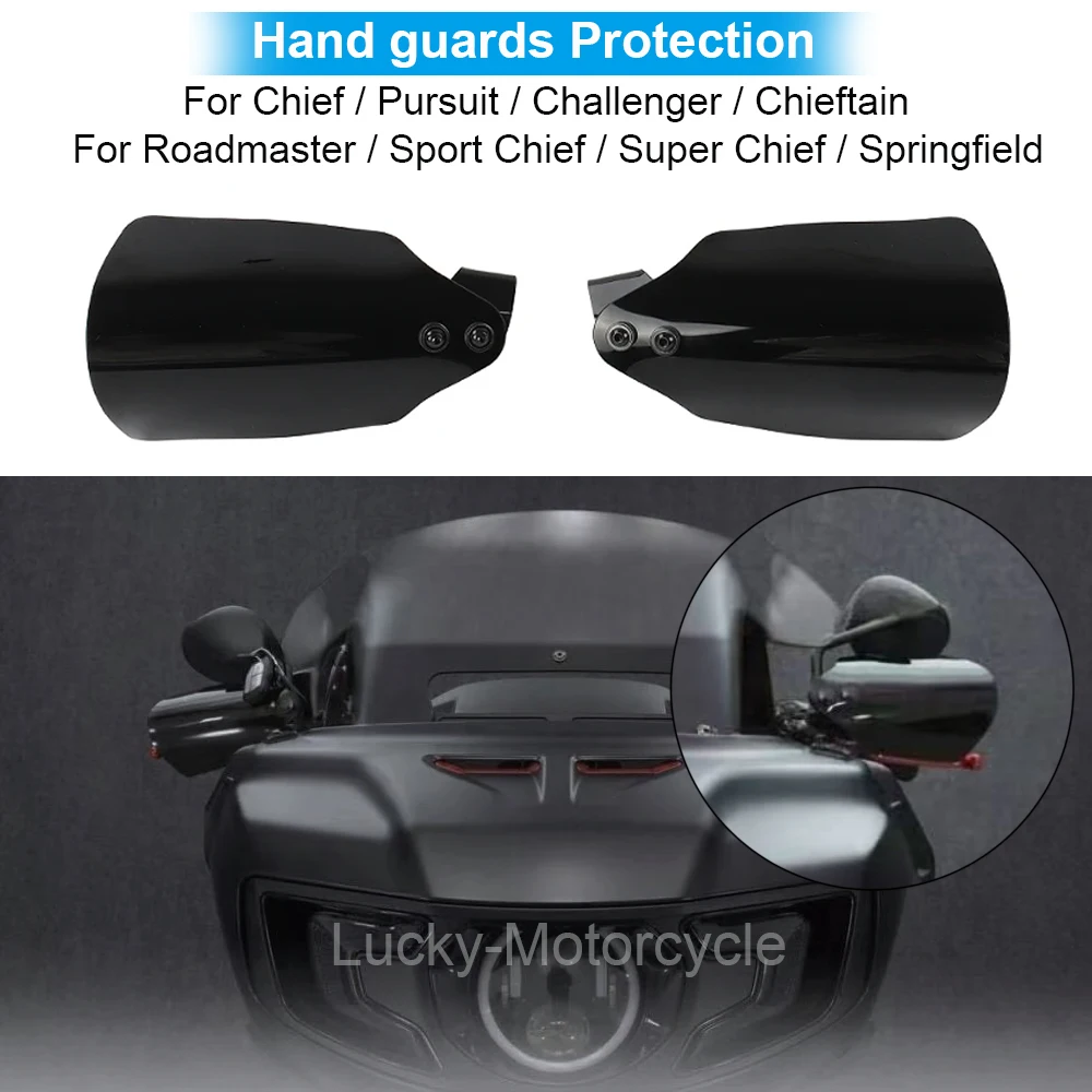 

2025 Black Handguards Protector Hand Shield Cover Fit Motorcycle For Indian Chieftain Roadmaster Springfield 2018-2025 New