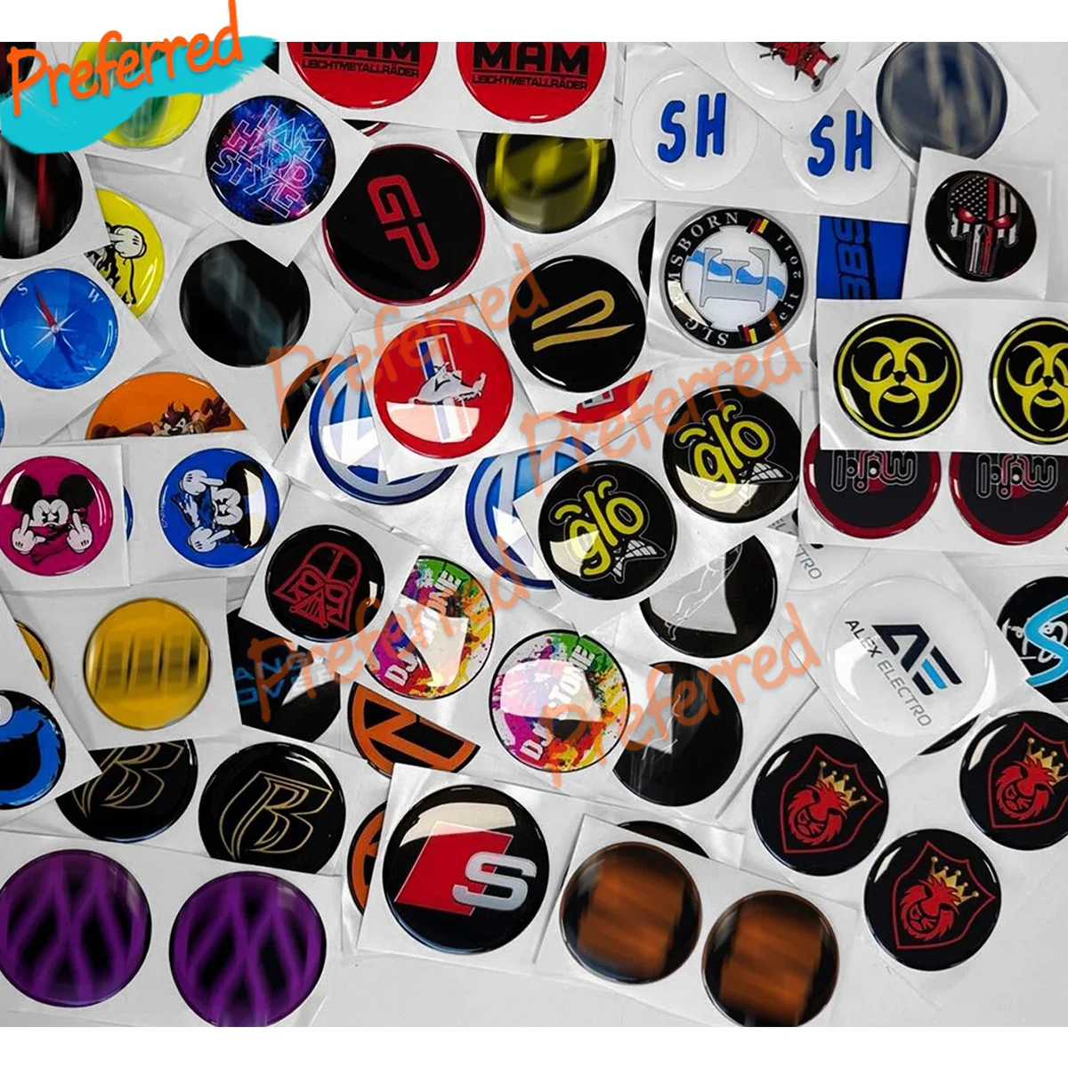 3D Silicone Sticker Personalized Name Logo Doming Rectangle Variant Shape Wish Text Sticker Emblem Logo Car Car Motorcycle