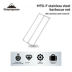 CAMPINGMOON Burning Table Barbecue Mesh Grill, 304 Stainless Steel F Mesh, Boiling Water, Wood Portable Burning Stove with Mesh