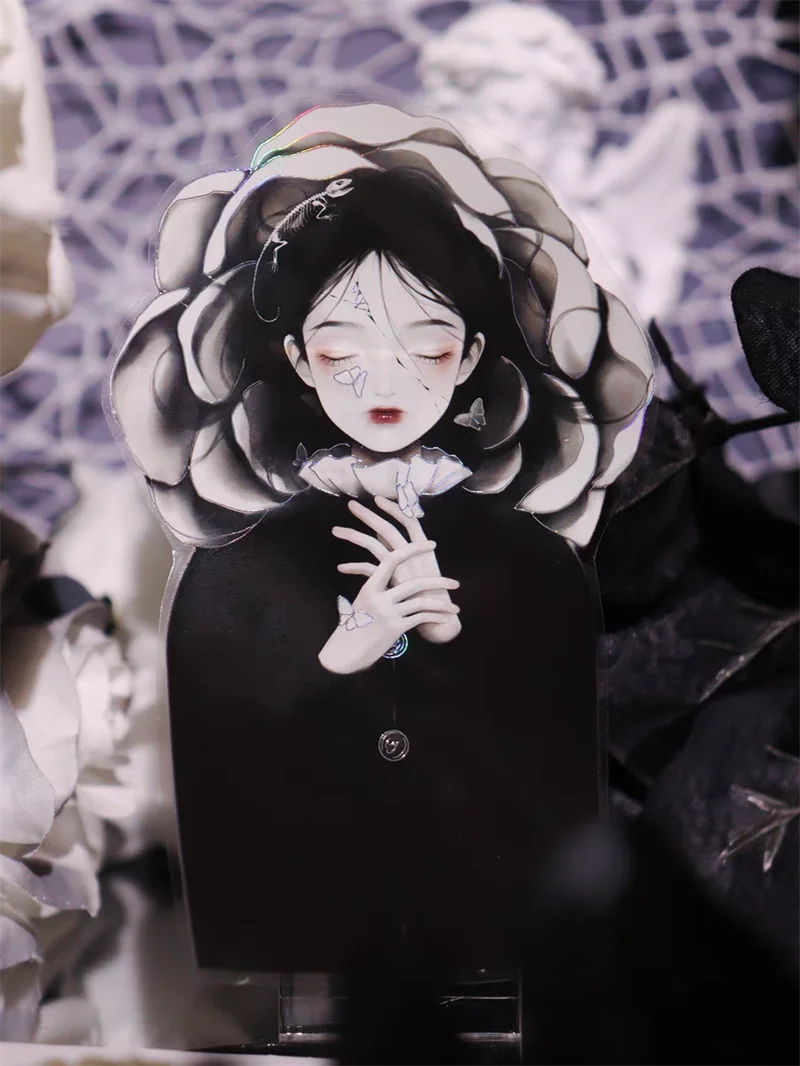 Plano Scrapbooking Adesivo, Preto Escuro, Freakishness, Floral Girl, Fitas PET Prata Brilhante, Decoração DIY, Fazer Cartão, 100cm, 1 Laço