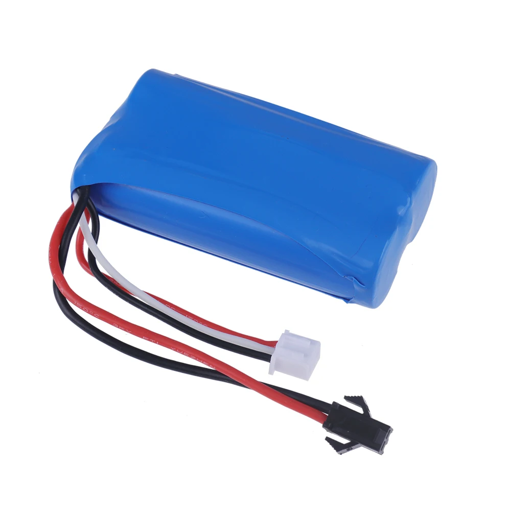 2S 18650 Lithium-ion Battery For WPL MN99S D90 U12A S033g Q1 H101 RC Car Truck Vehicle, SM-2P PLUG 7.4V 8000mah Battery RC Boats