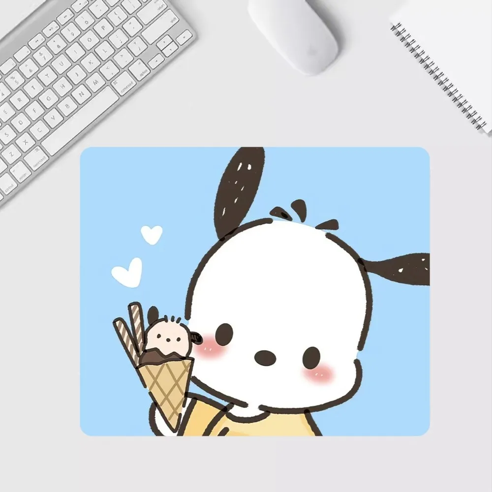 Cartoon Cute P-Pochacco Mousepad Computer Desk Mat Table Keyboard Pad Laptop Cushion Non-slip Deskpad