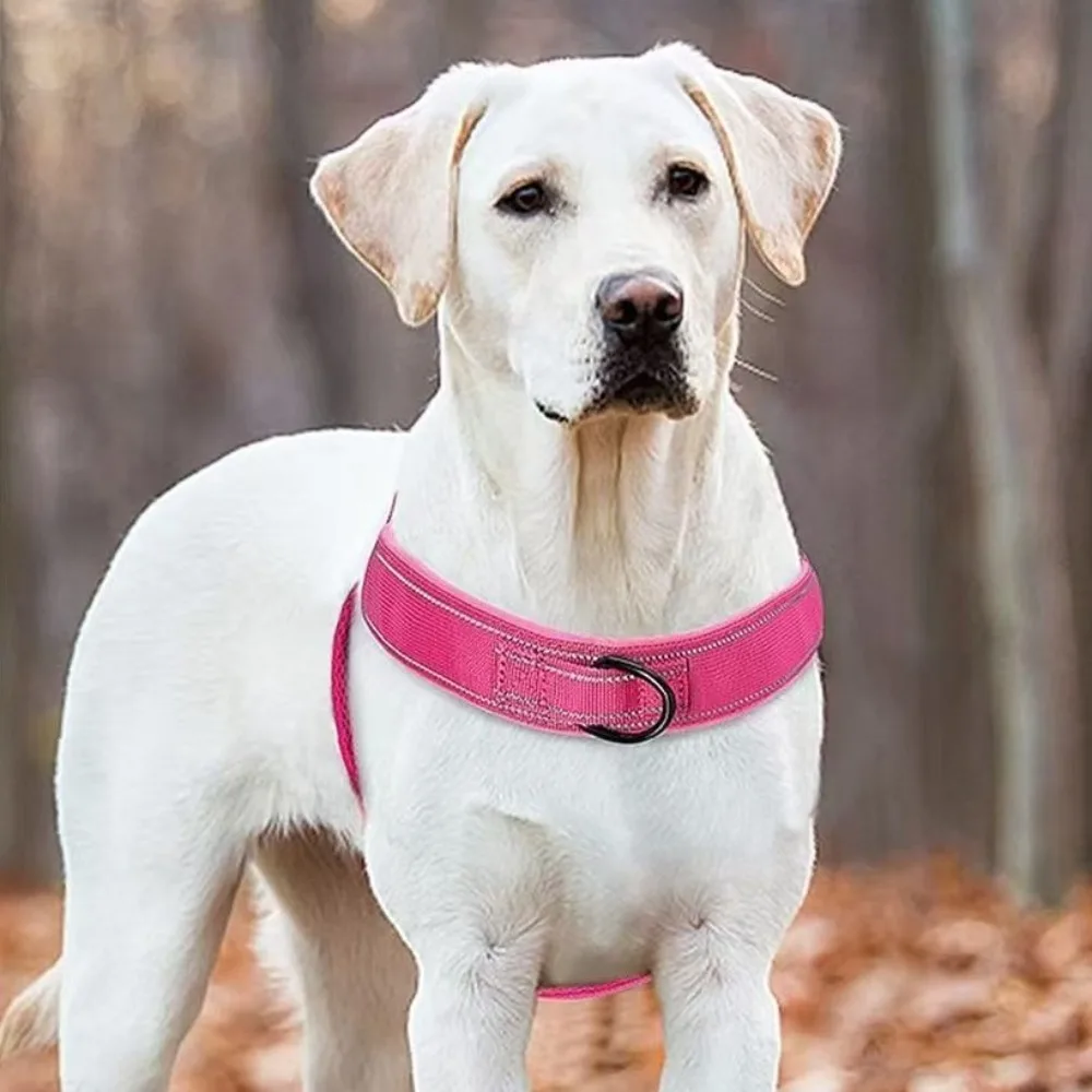 New Nylon Dog Harness Soft Distributes Force Evenly Large Dog Harness Adjustable Handle Feature Pet Training Vest Outdoor Use