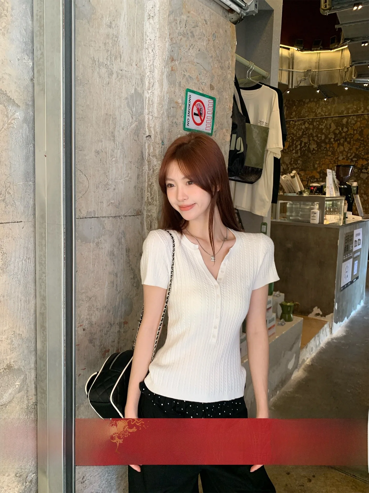 

Женская трикотажная футболка Morning Bloom Henry Collar с коротким рукавом, приталенная, укороченная, универсальный топ в корейском стиле, повседневная базовая модель