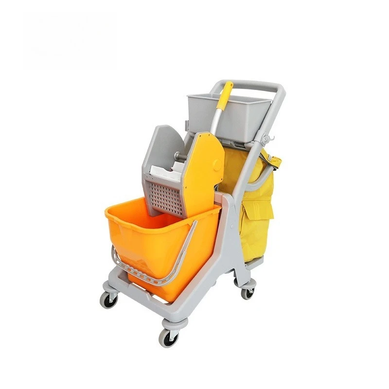 Mini cleaning service truck, down-pressure mop, squeeze bucket, wheeled hand push tussah water truck