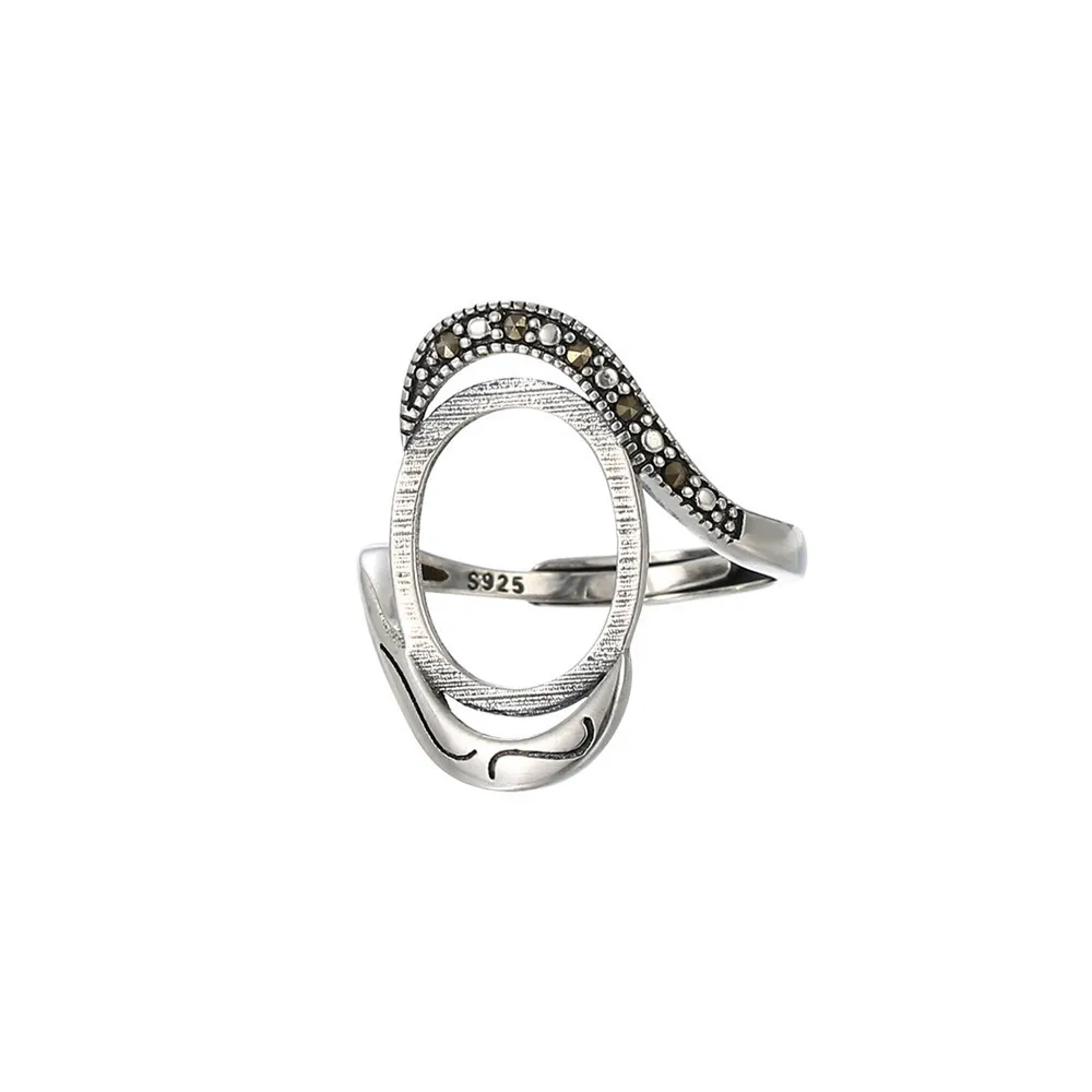 

Ring Blank for 7x10mm/8X11mm/9x13mm/9x14mm/11x14mm/12x15mm Oval Cabochons Thai Sterling Silver Adjustable Ring Base