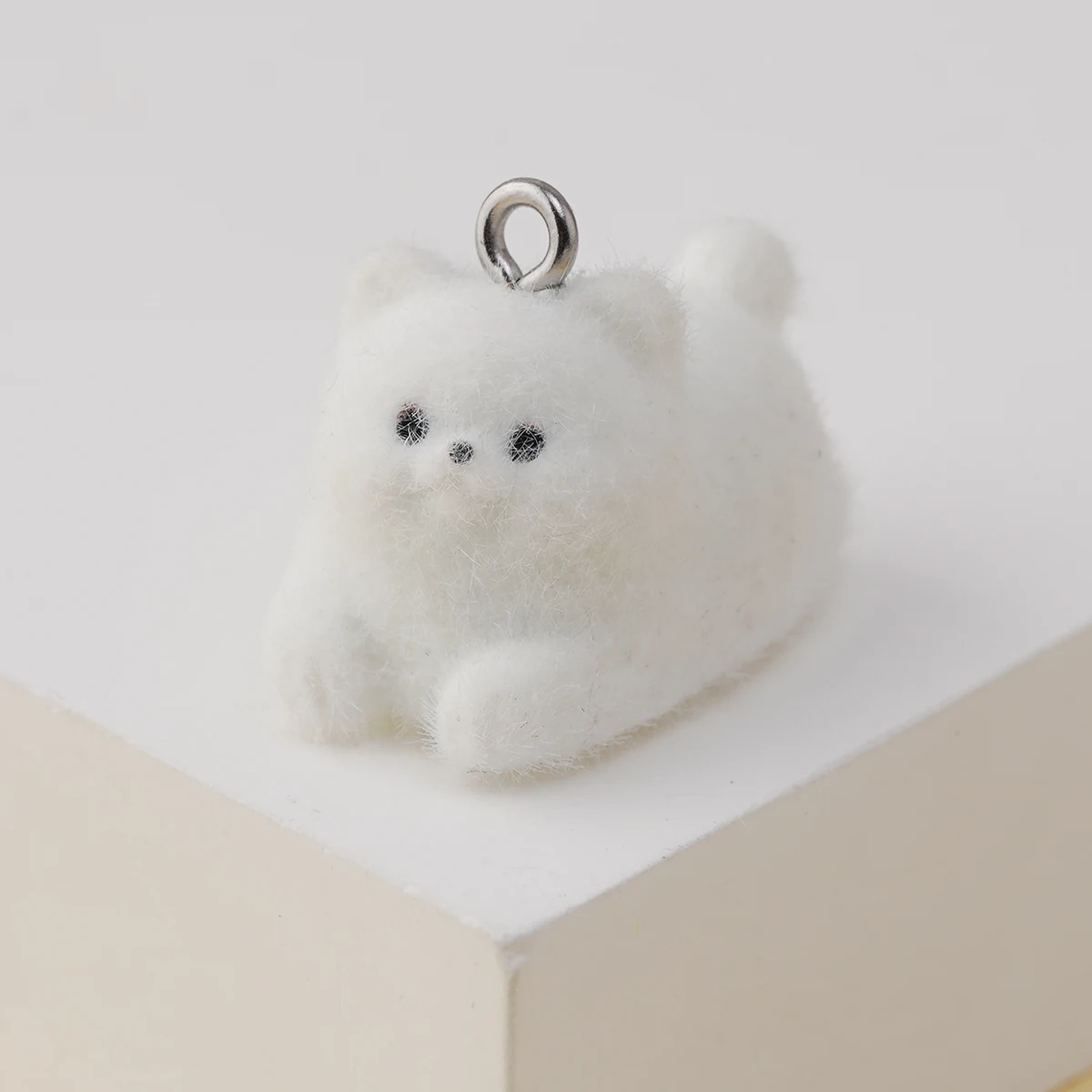 20pcs Kawaii Flocking resin Charms Cute Plush doll Pendant for Bag keychain DIY crafts Jewelry make Accessories Wholesale