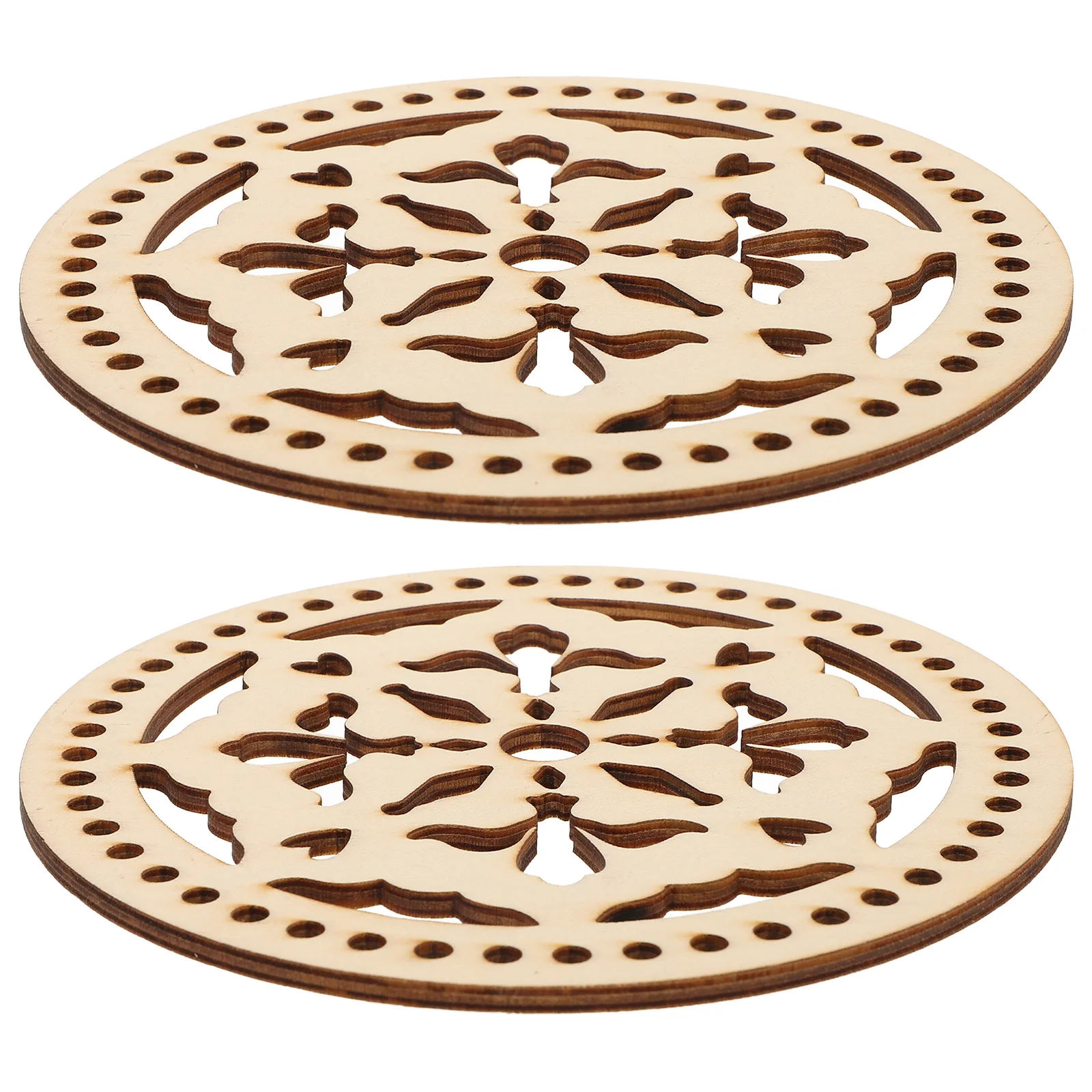 

2Pcs Wooden Bag Bottom Crochet Base DIY Craft Handbag Weaving Round Purse Base Durable Smooth Natural Material