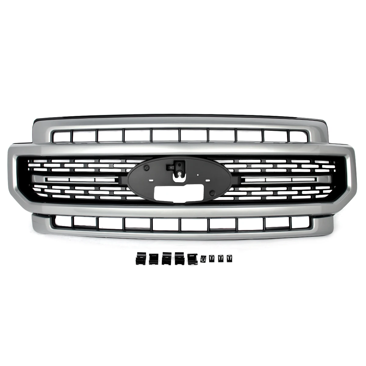 Super Duty Front Bumper Iconic Silver Grille for 2020-2022 Ford F250 F-250 F-350