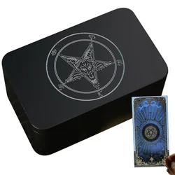 Tarot Cards Box Iron Case Holder for Card Deck Storage Portable Tarot Organizer Storage Case Holder for Board Game Cards