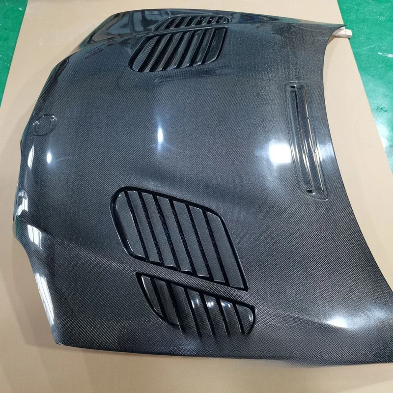 For BMW E46 4 Door Vented Carbon Fiber Hood Engine Bonnet Front Cover Car Body Kit Modified Exterior Accessories