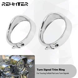 Motorcycle Visor Turn Signal Trim Ring Cover With Rubber Rings For Harley Touring Electra Glide Road King Softail FL FLST FLSTN
