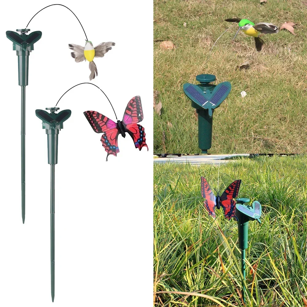 Realistic Solar Butterfly Bird Outdoor Yard Decor Waterproof Garden Ornaments Solar Powered Dancing Fluttering Butterflies