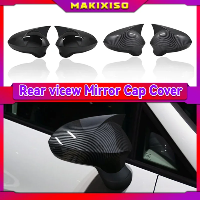 

ABS Black Side Mirror Cover Rearview Caps For Seat Leon MK2 1P Ibiza MK4 6J Exeo 3R Car Accessories