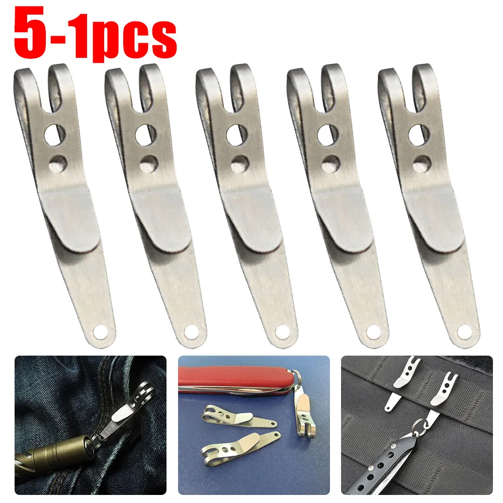 1-5pcs Mini Pocket Bag Suspension Clip Stainless Steel Ring Carabiner Outdoor Belt Clip Quick Link Tool Keychain Camping Tools