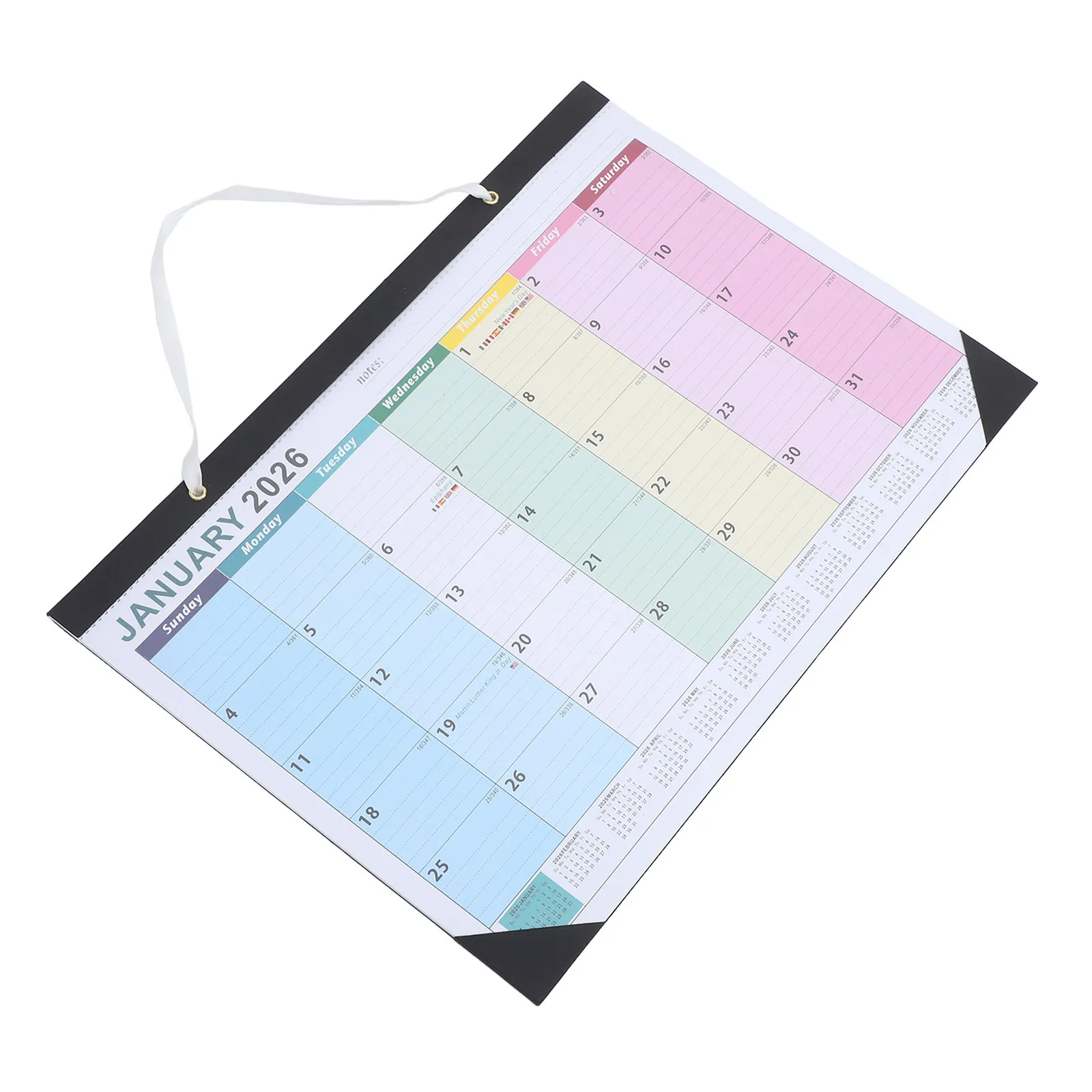 

Wall Calendar 18 Month Horizontal Multi-Country Holiday Planner English Monthly Organizer Home Office 2026 2027