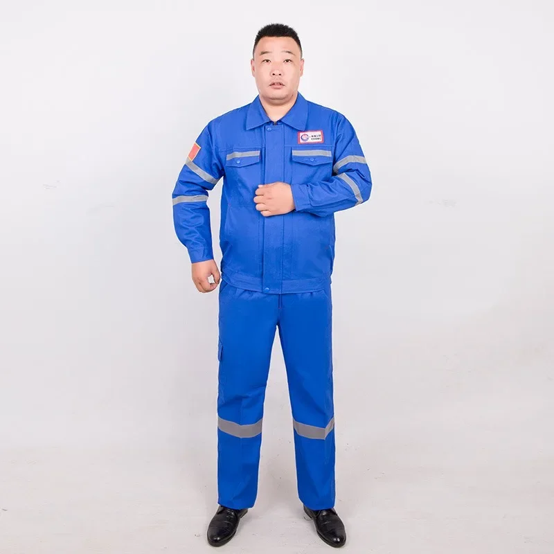 Overalls Pure Cotton Anti-burning Clothing Autumn and Winter Thickened Suit Male Bright Labor Protection Clothing Work Clothes