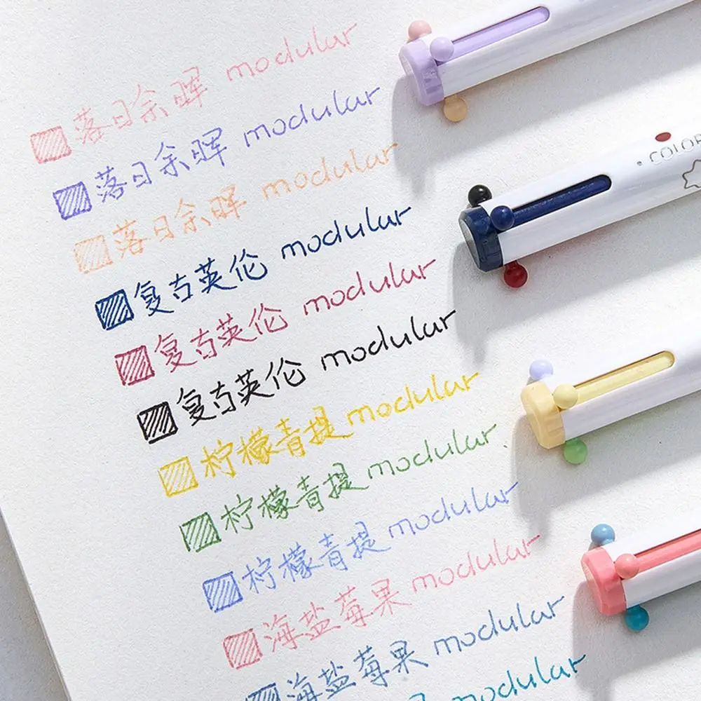 New 3 in 1 Multicolor Gel Pen Smooth Study Office Stationery Marker Pen Retractable Cute Modular Pen
