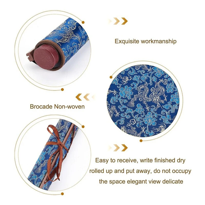 Inkless Chinese Calligraphy Set Reusable Water Writing Magic Cloth Scroll Traditional Chinese Calligraphy Writing Pens-A23R view 4