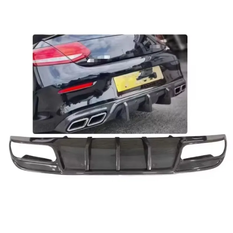 

STLFGood Carbon Fiber Rear Diffuser for C Class W205 Real C63s Coupe Diffuser C43 for Classic Auto Part