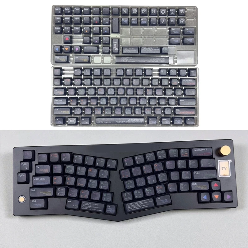 XDA-Profil-Tastenkappen, präzise gefertigtes, wärmesublimiertes PBT-Tastenkappen-Set, 128 Stück, für mechanische Tastaturen,