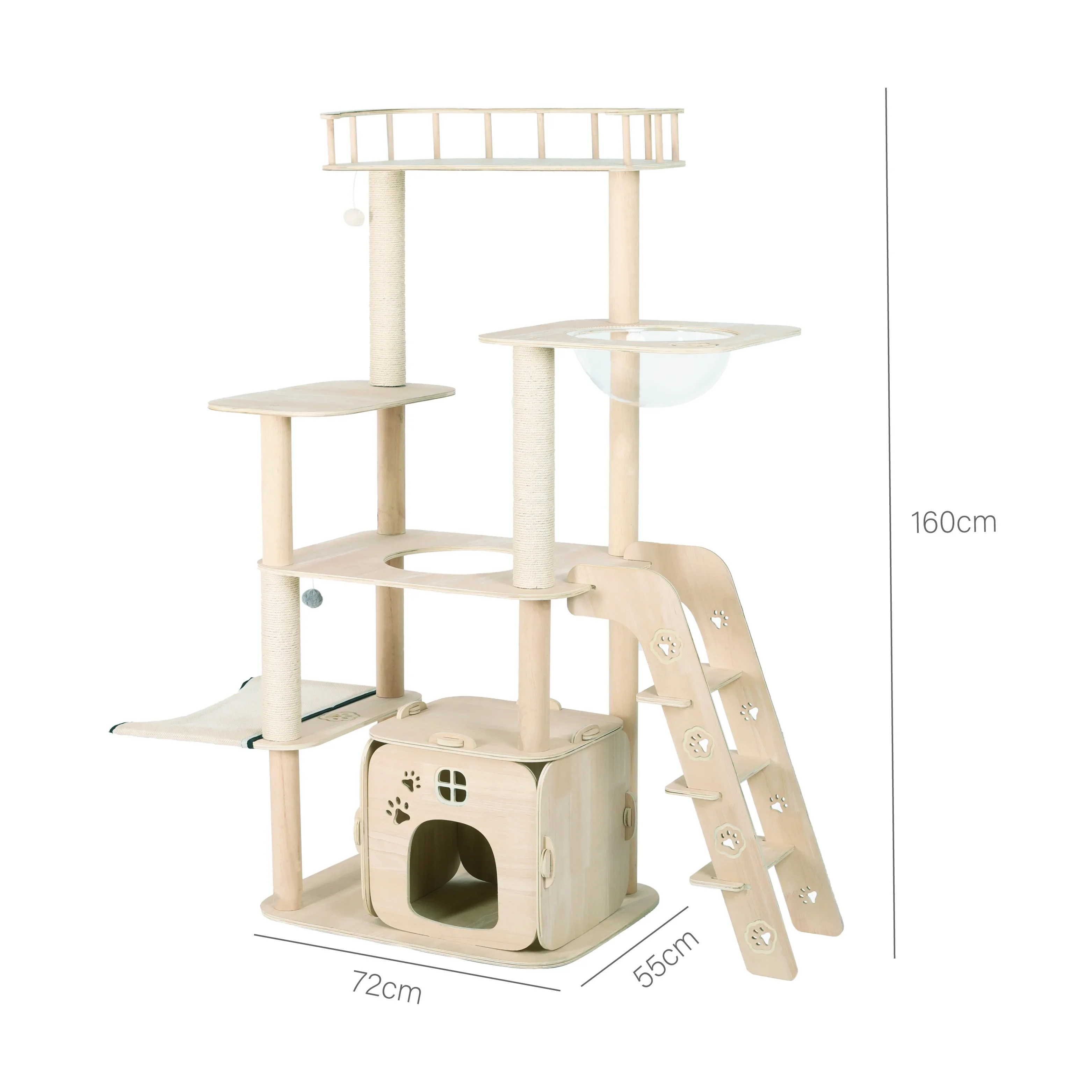 China Factories Original Large Cat Climbing Frame Sisal Wood Cat Tree With Cat House